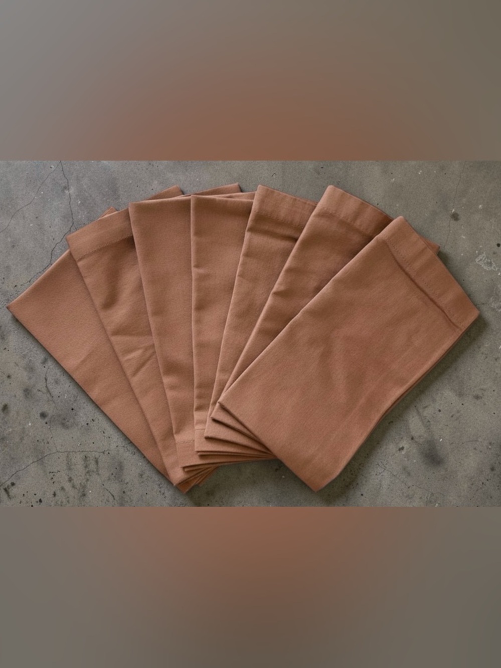 CRATE&BARREL *EIGHT* Beautiful Grasscloth Cotton Napkins In Toffee  21” x 21”